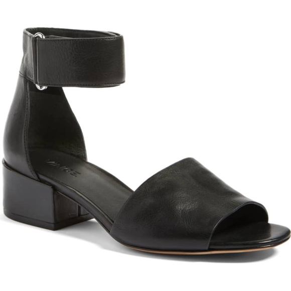 Vince Shoes - VINCE Rosalia Black leather ankle strap sandal